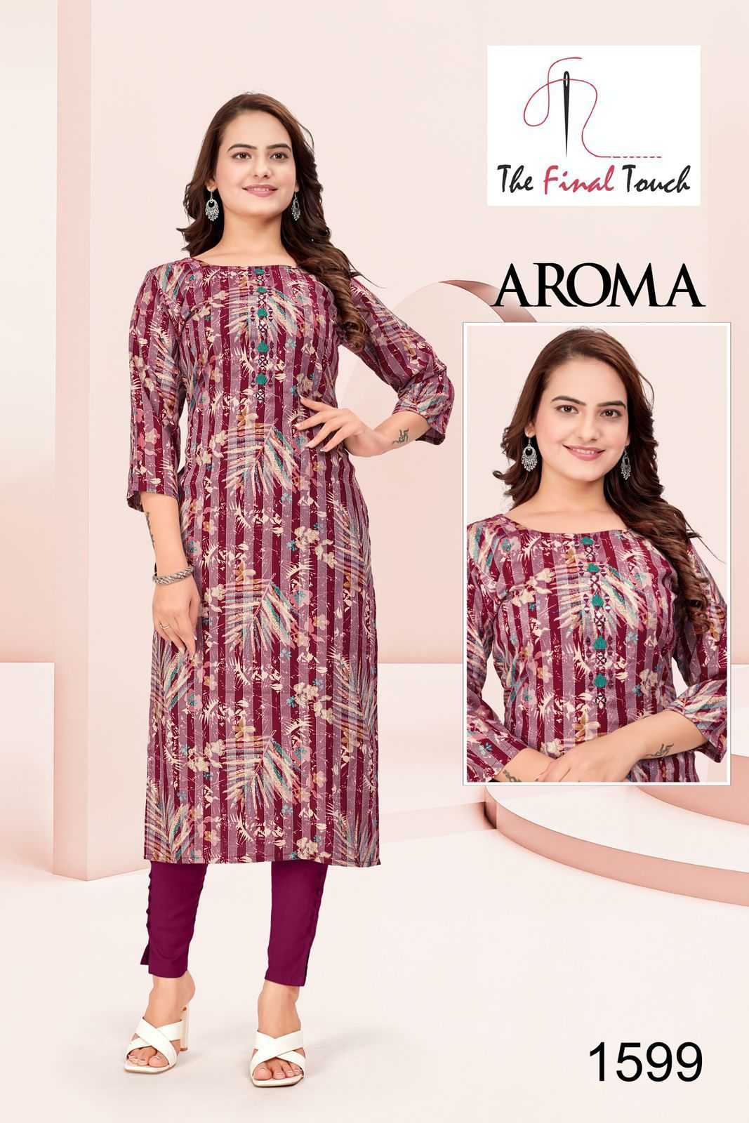 the final touch aroma fancy rayon pattern full stitch salwar suit combo set 