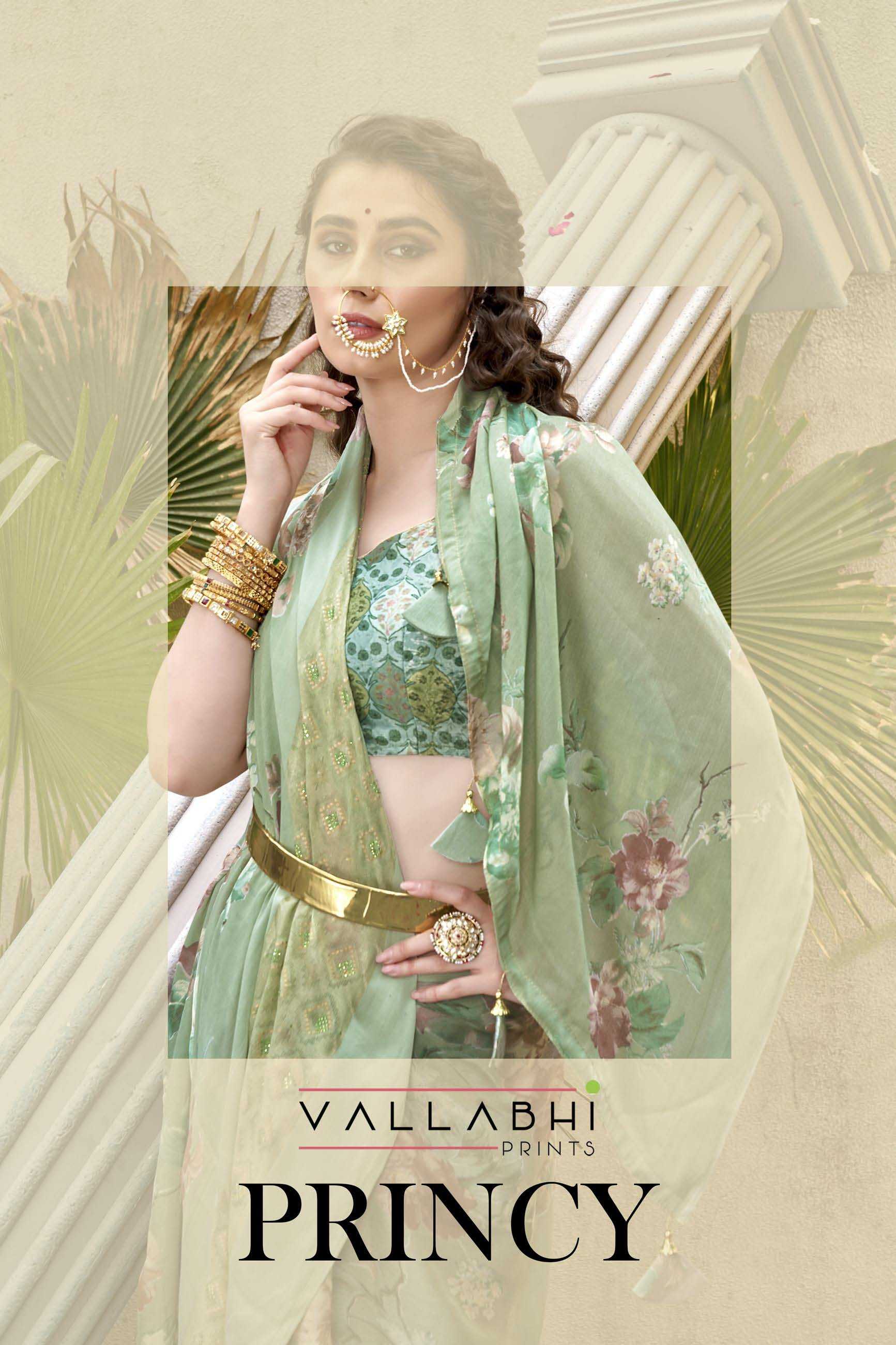 vallabhi prints princy ethnic style georgette saree with blouse exports