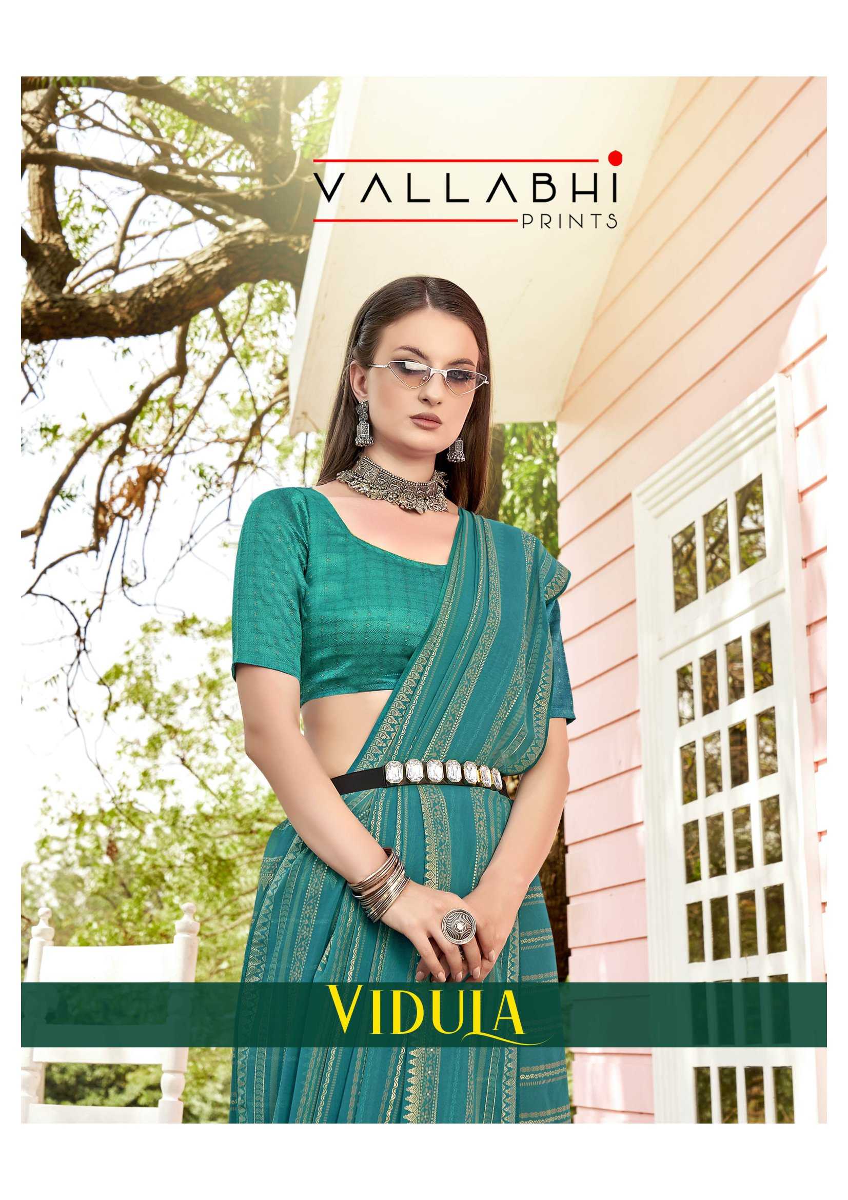 vallabhi prints vidula 26491-26496 amazing style georgette saree exports