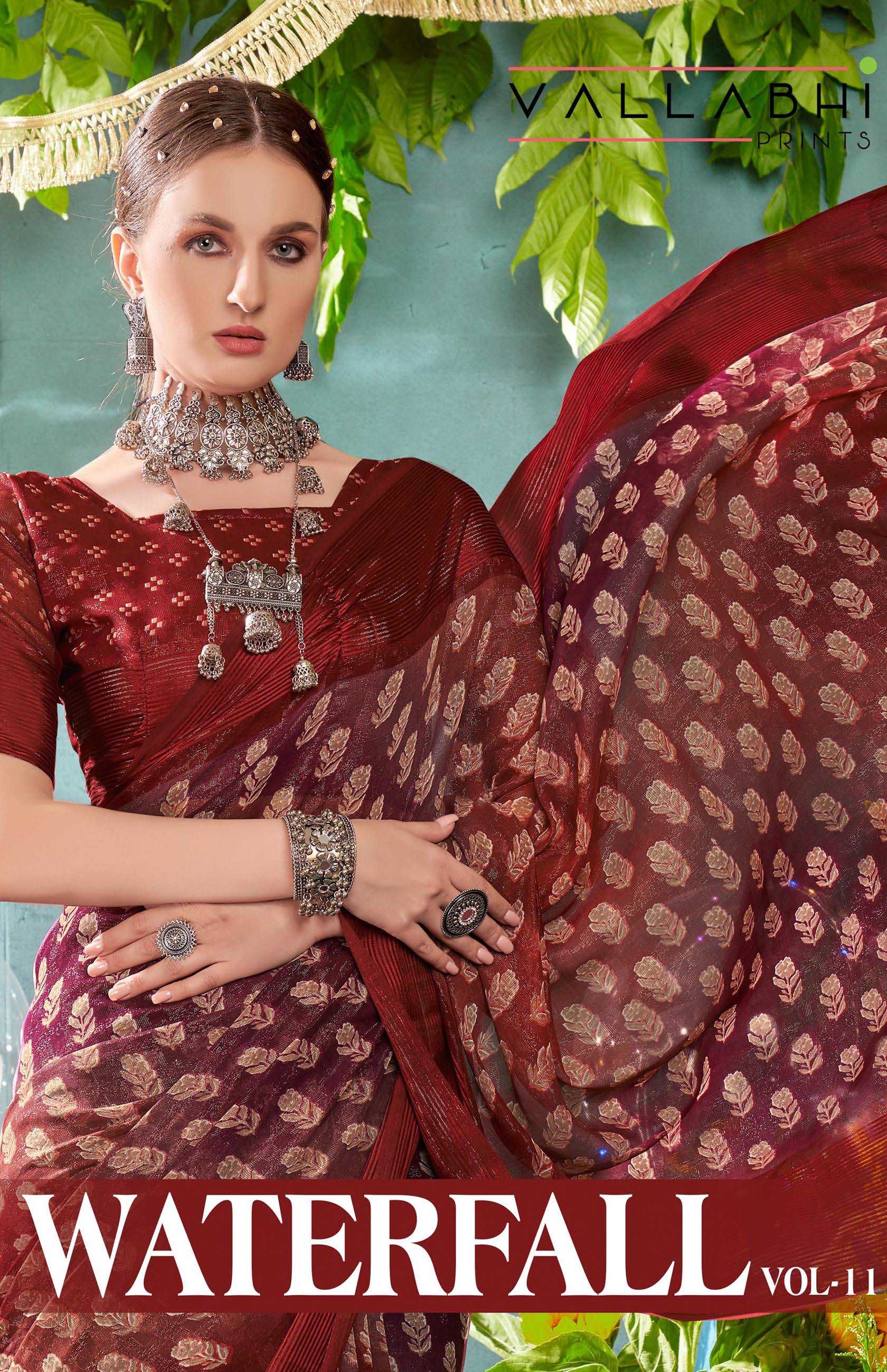 vallabhi prints waterfall vol 11 new trendy outfit chiffon saree wholesaler