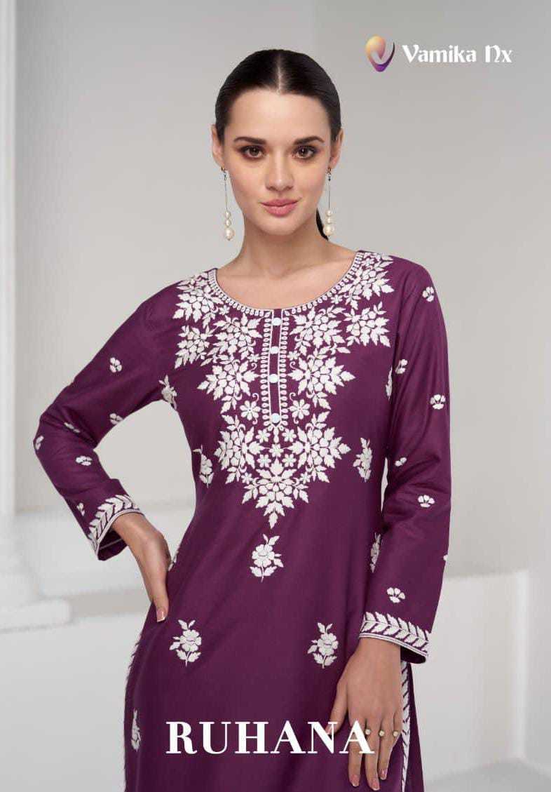 vamika present ruhana modern stylish heavy rayon full stitch designer tunic kurti collection