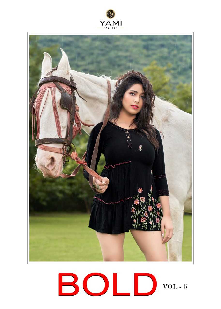 yami fashion presents bold 5 trendy outfit rayon readymade western short top  