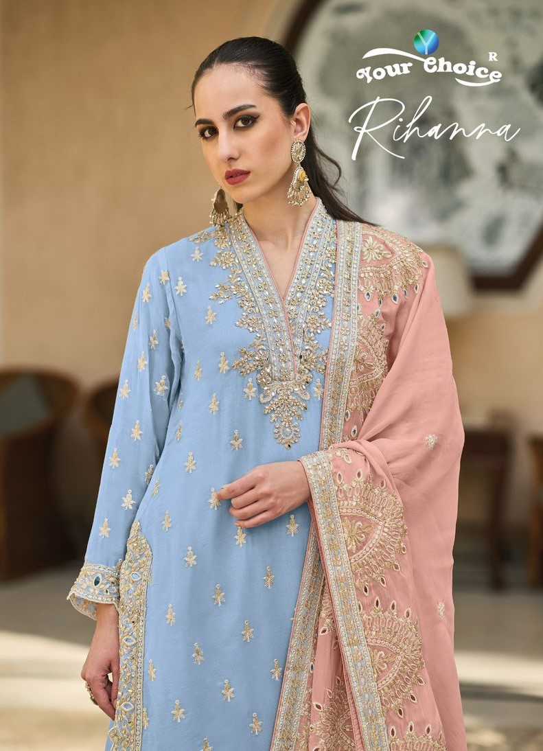 your choice rihana readymade occasion wear pakistani chiffon salwar suit
