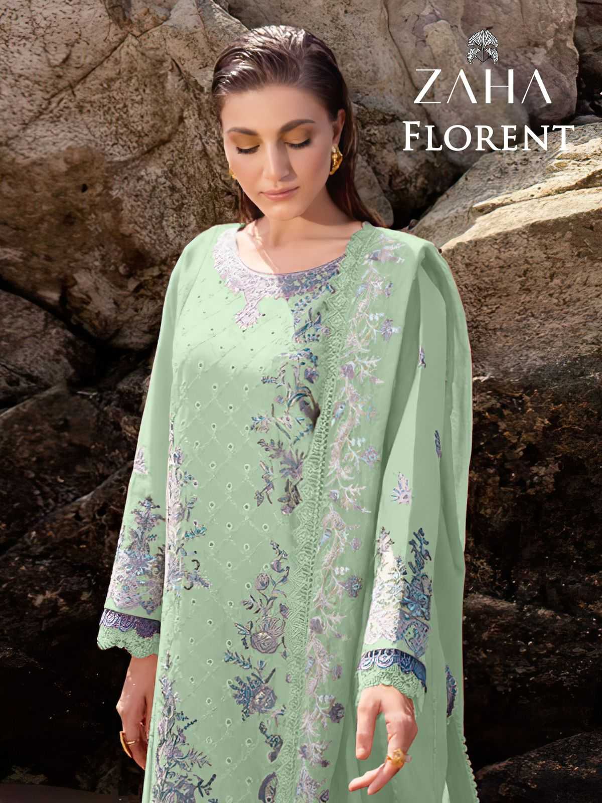zaha presents 10296 florent festival wear cotton pakistani salwar kameez