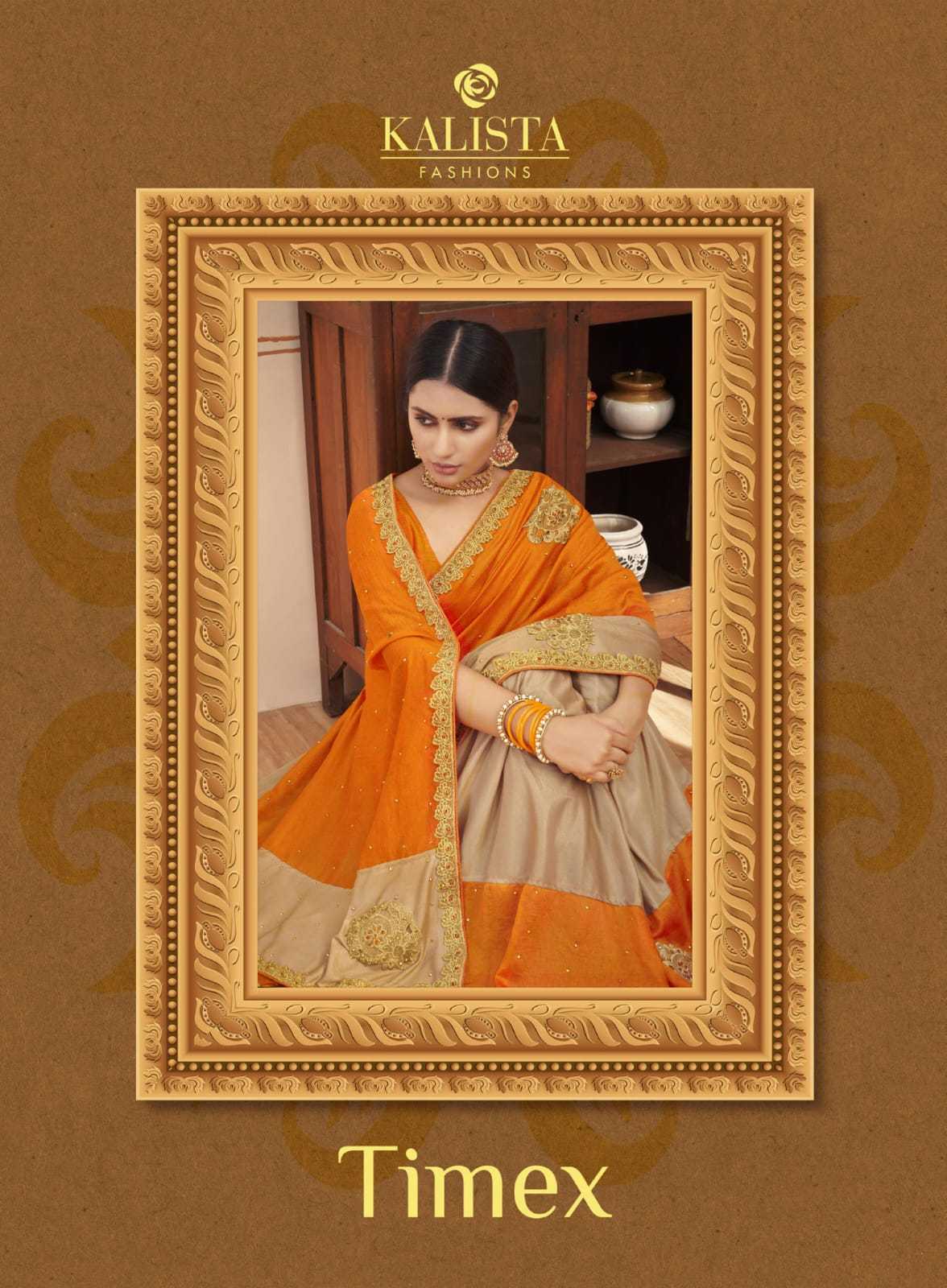 kalista presents timex 1011-1018 series fancy daily wear vichitra saree wholesaler
