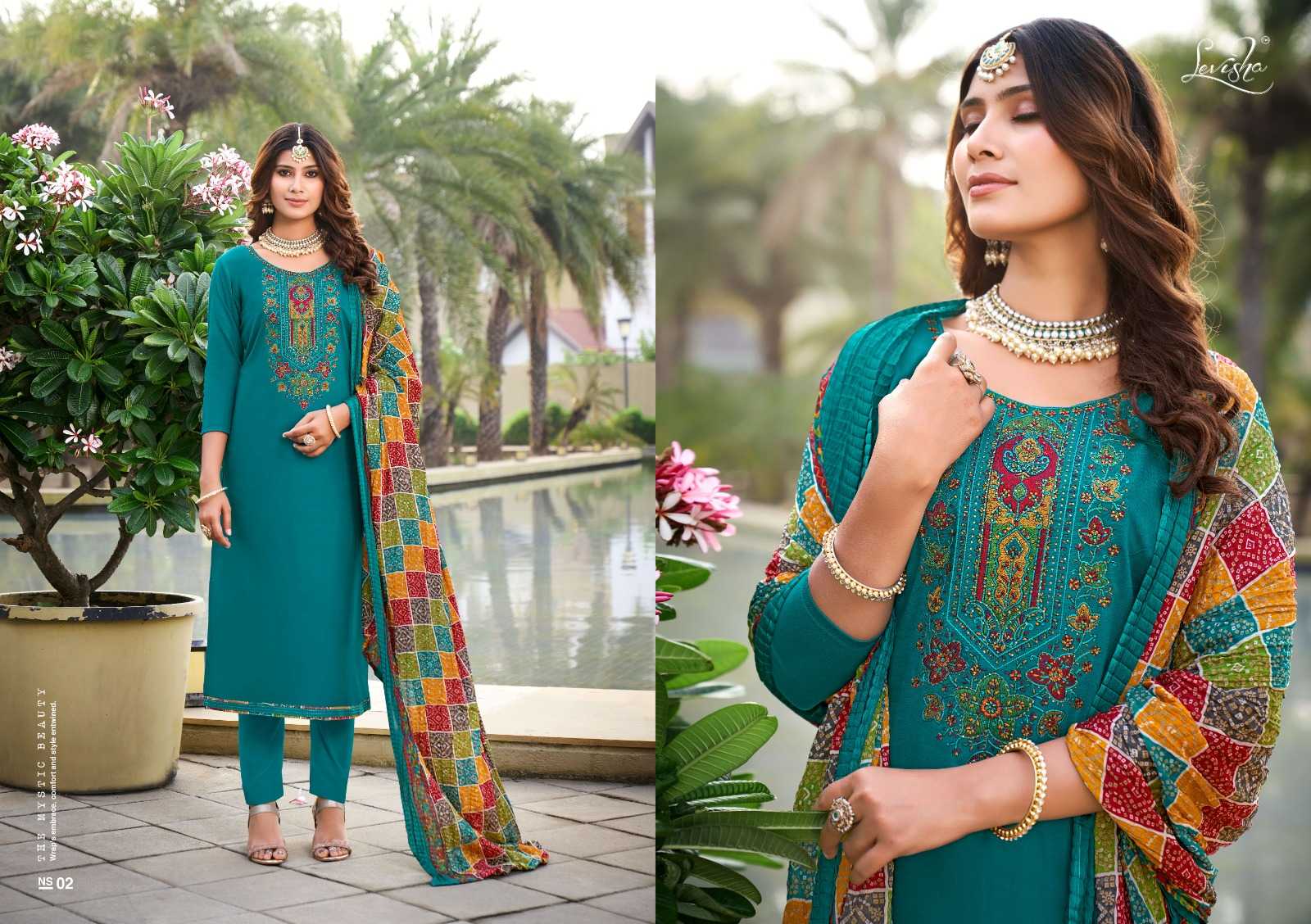 nivisha vol 9 by levisha fancy rayon swarovski work simple pakistani salwar suit