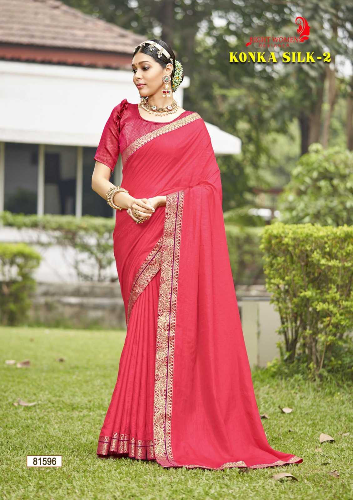 right women designer konka silk vol 2  81591-81598 fancy vichitra saree exports