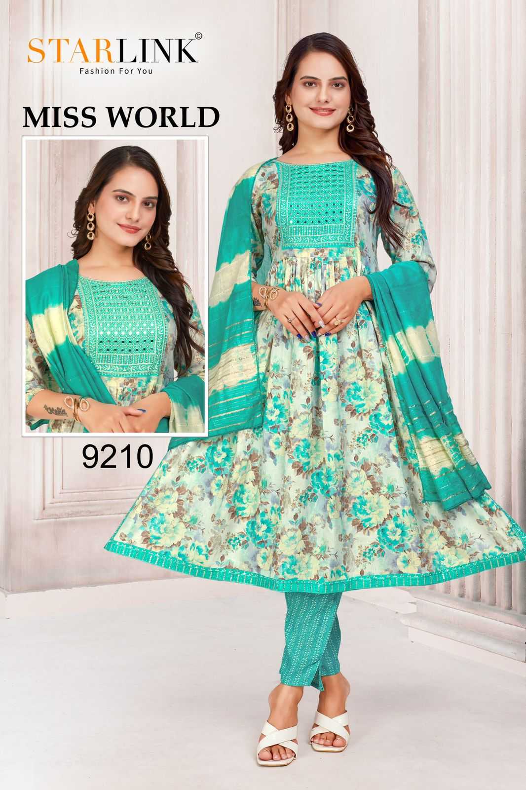 starlink miss world amazing nayra cut capsule full stitch embriodered combo set salwar suit