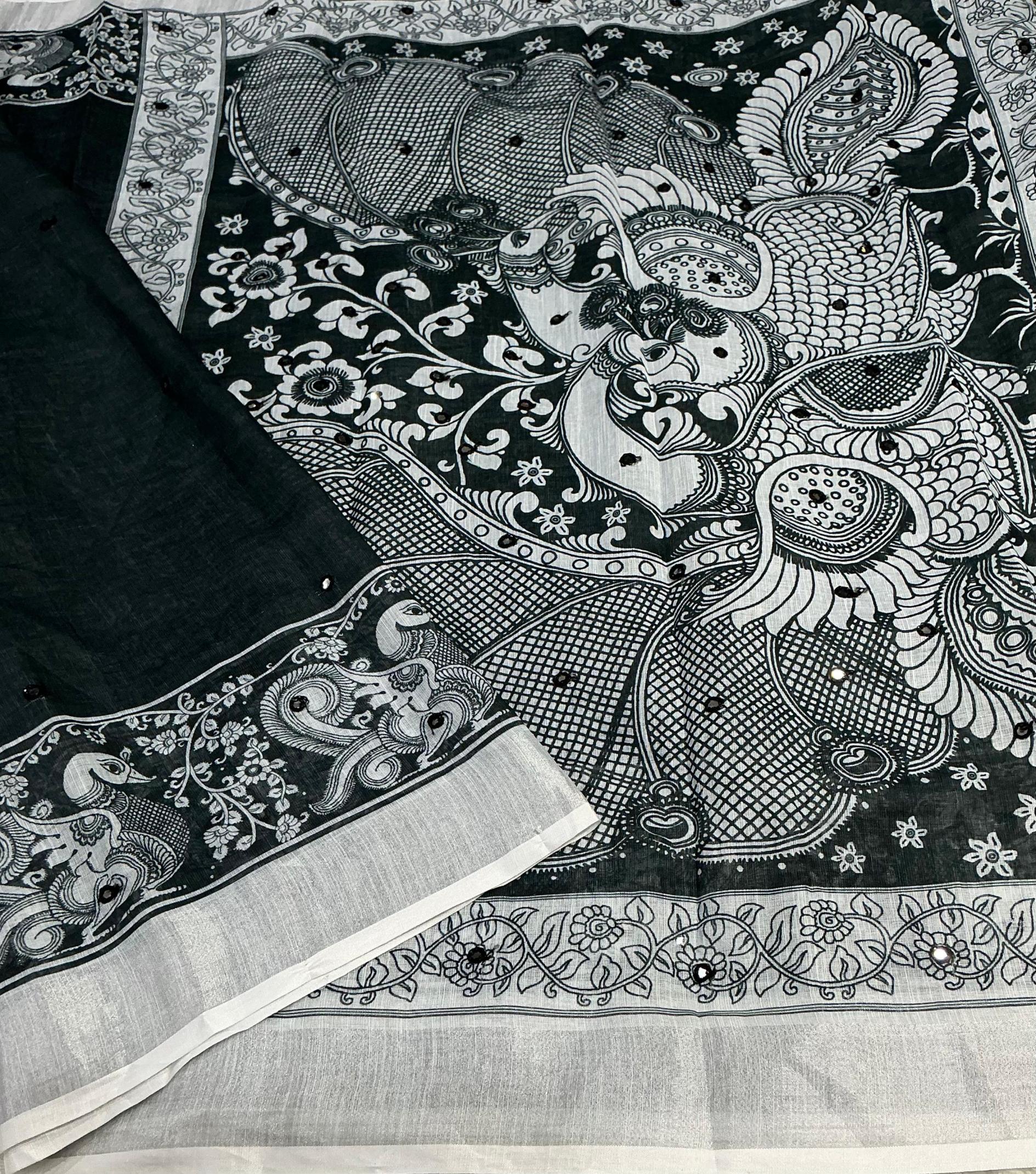 kalakriti soft linen cotton pretty look sarees online 