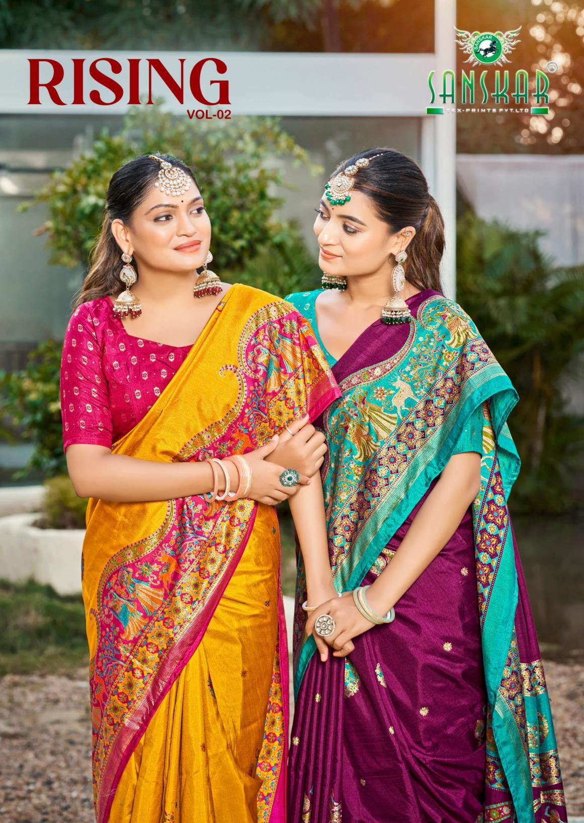 sanskar tex prints rising vol 2 dolla postion foil print daily wear saree 