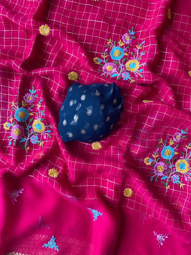 1027 georgette beautiful gamthi work saree at best rates 