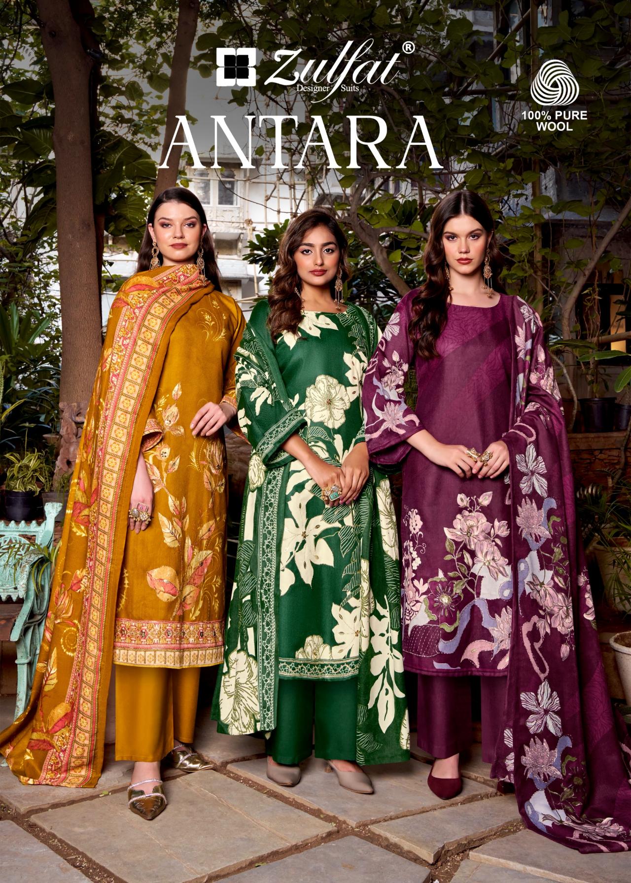 antara by zulfat stylish woollen pashmina 3pcs dress at best rates 