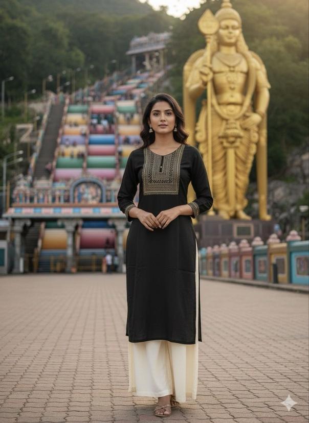 batu caves hit design readymade rayon kurti with plazzo 