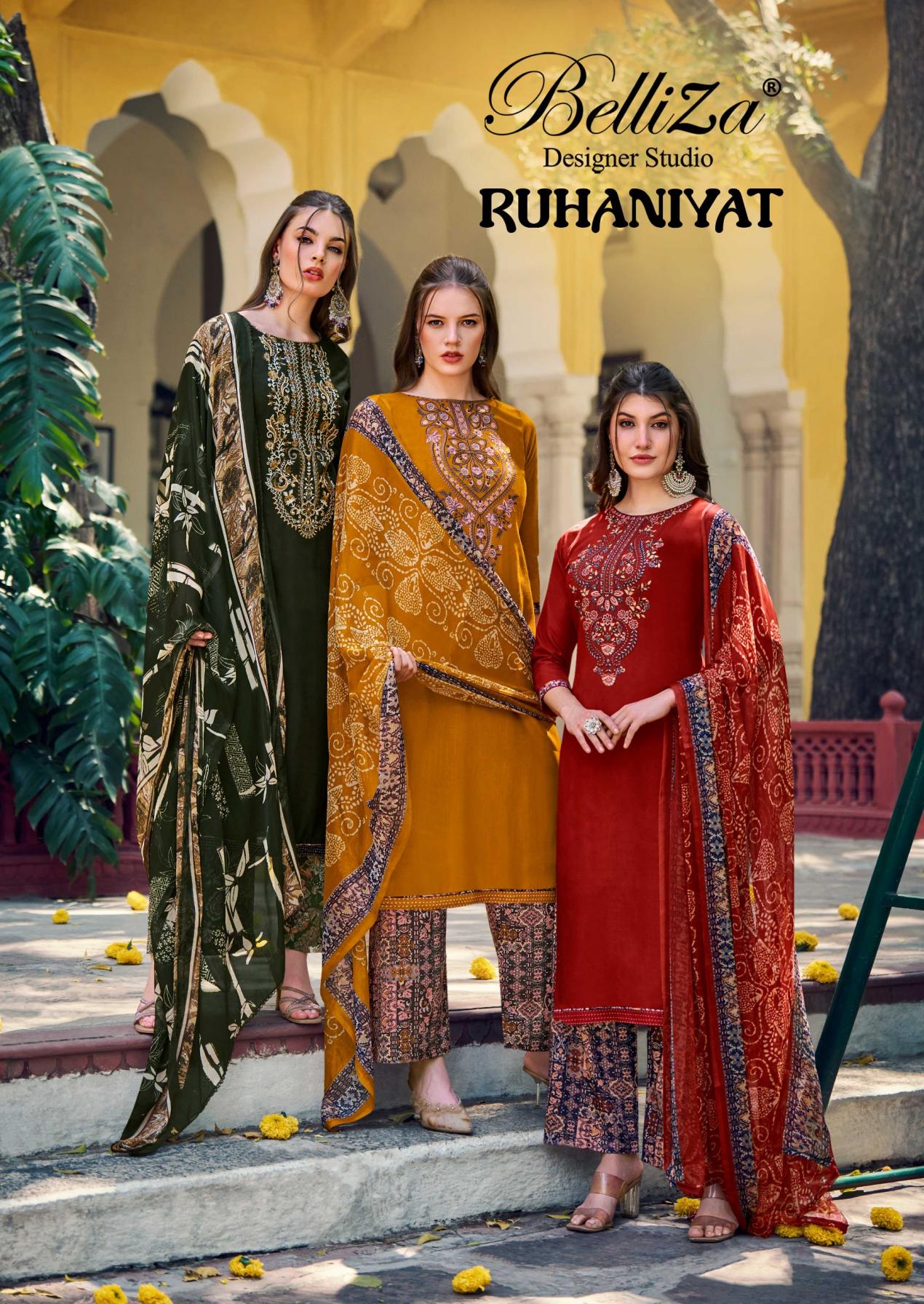 belliza ruhaniyat viscose rayon readymade plus size pakistani suits online sale