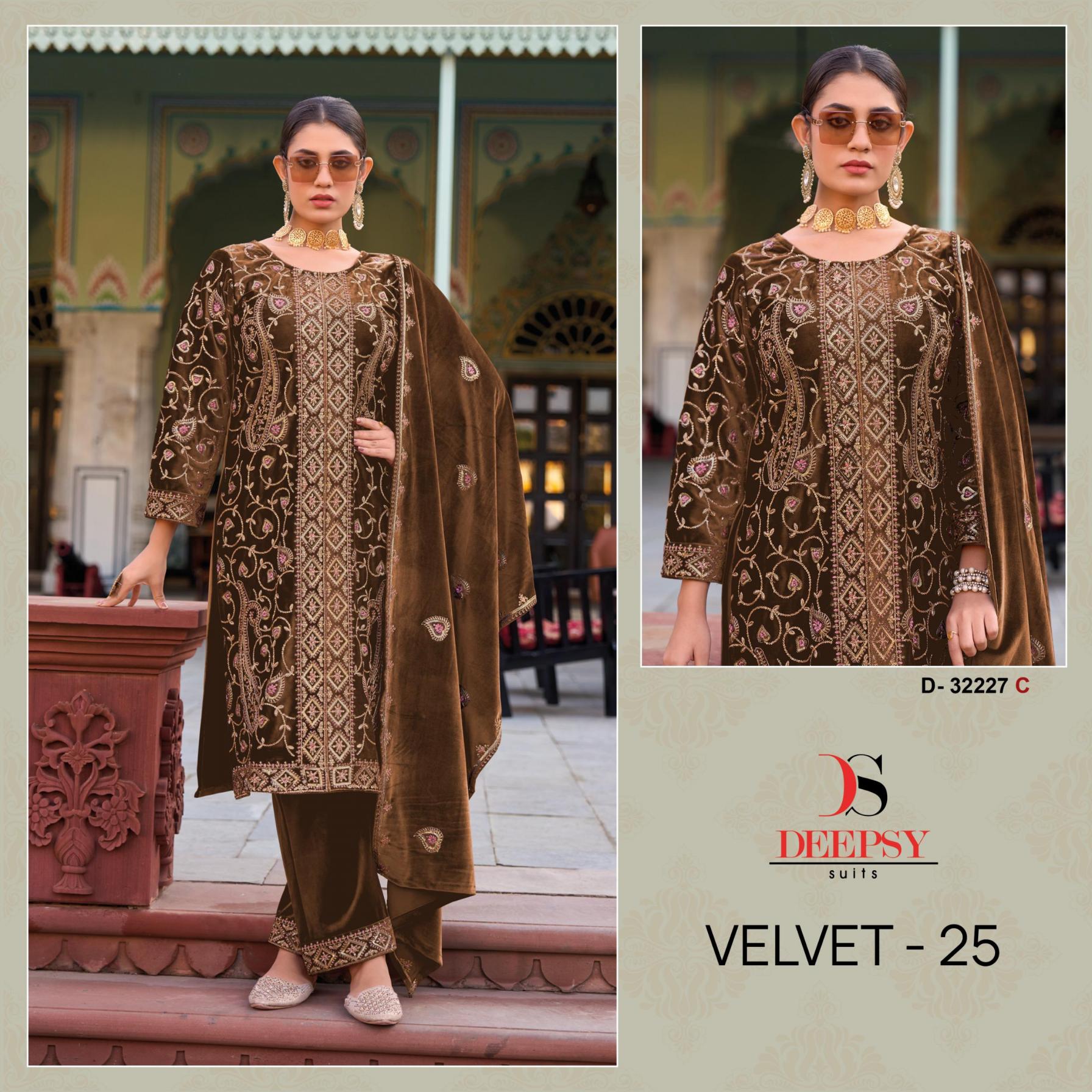 deepsy suits 32227 velvet vol 25 attractive winter special dress materials 