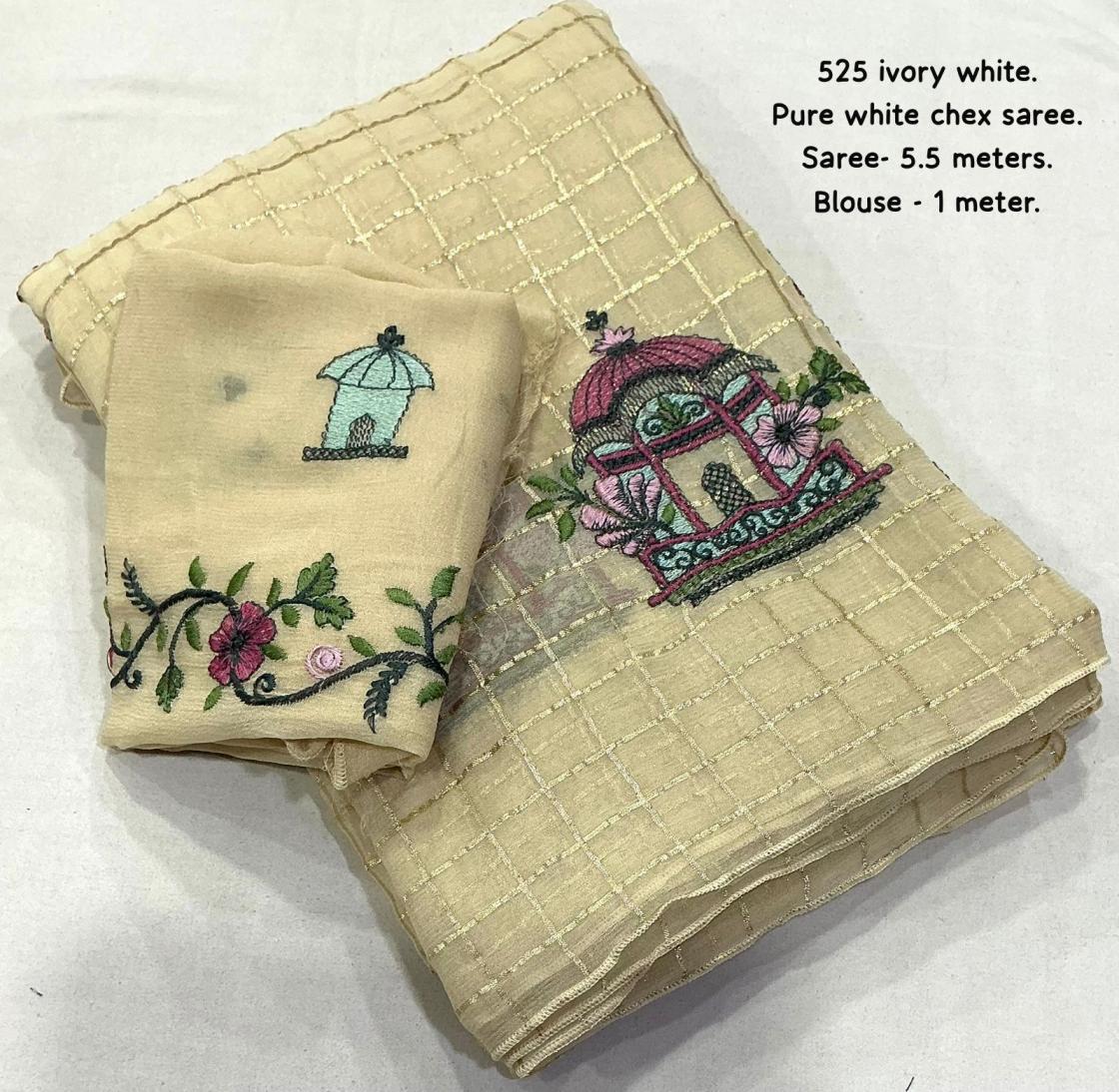 kc 525 georgette jharokha attractive look sarees 