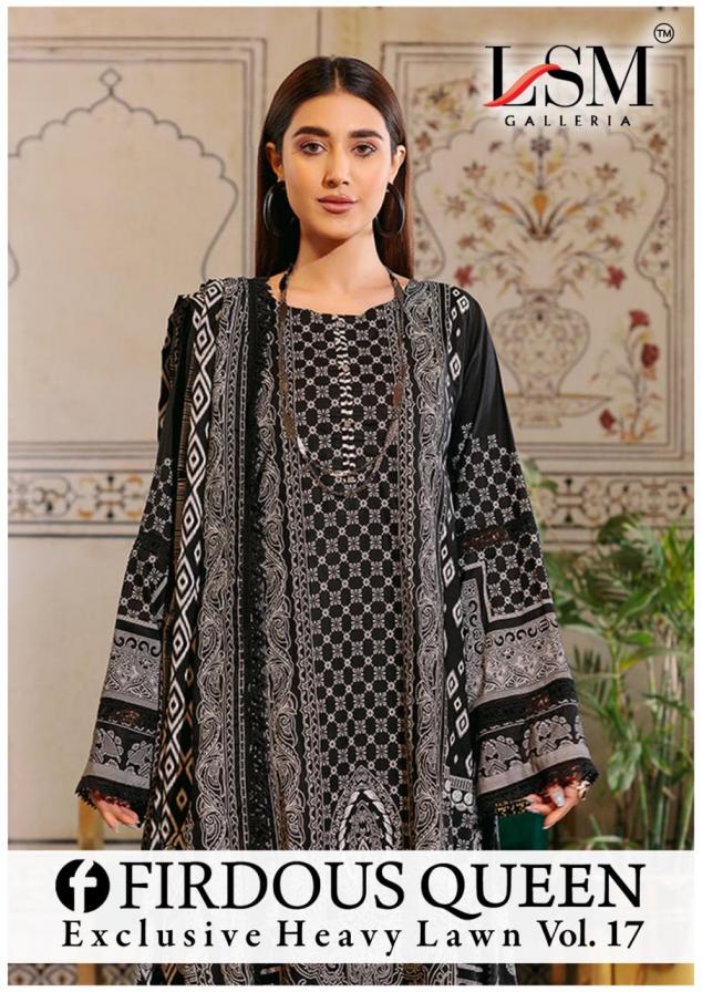 lsm galleria firdous queen exclusive heavy lawn vol 17 modern pakistani dress materials 