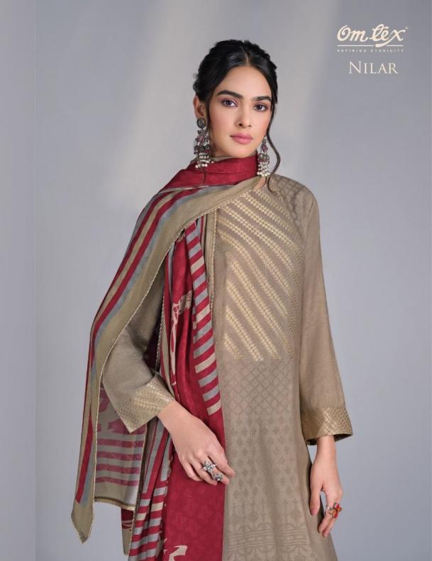 omtex nilar pashmina jacqaurd gorgeous look 3pcs dress