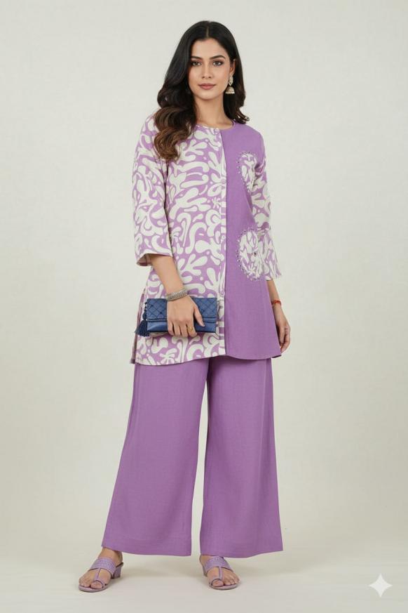 bipson prints premium stylish viscose vatican fully stitch co-ord set 