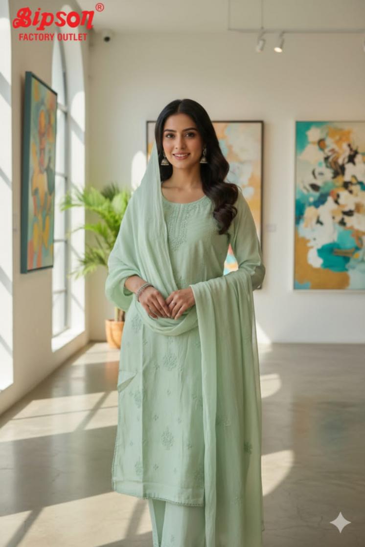 bipson prints roman dyed elegance full stitch suit for womens 