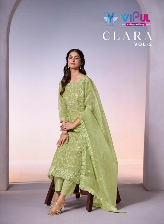 clara vol 2 by vipul dolomite organza shop trendy salwar kameez 