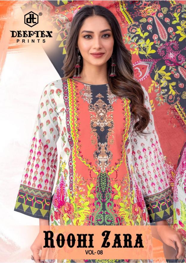 deeptex roohi zara vol 8 cotton lawn stylish salwar kameez sets 