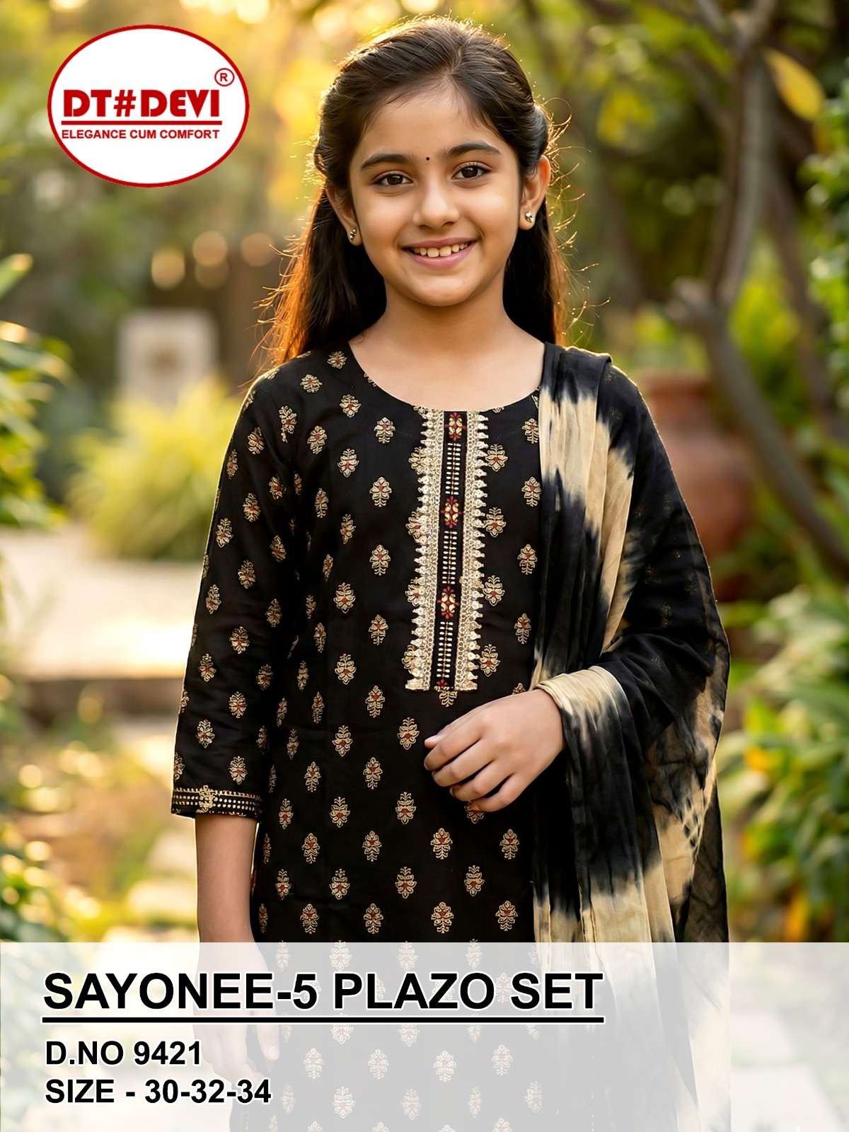 dt devi sayonee vol 5 rayon 9421 readymade stylish combo plazzo kids dress 
