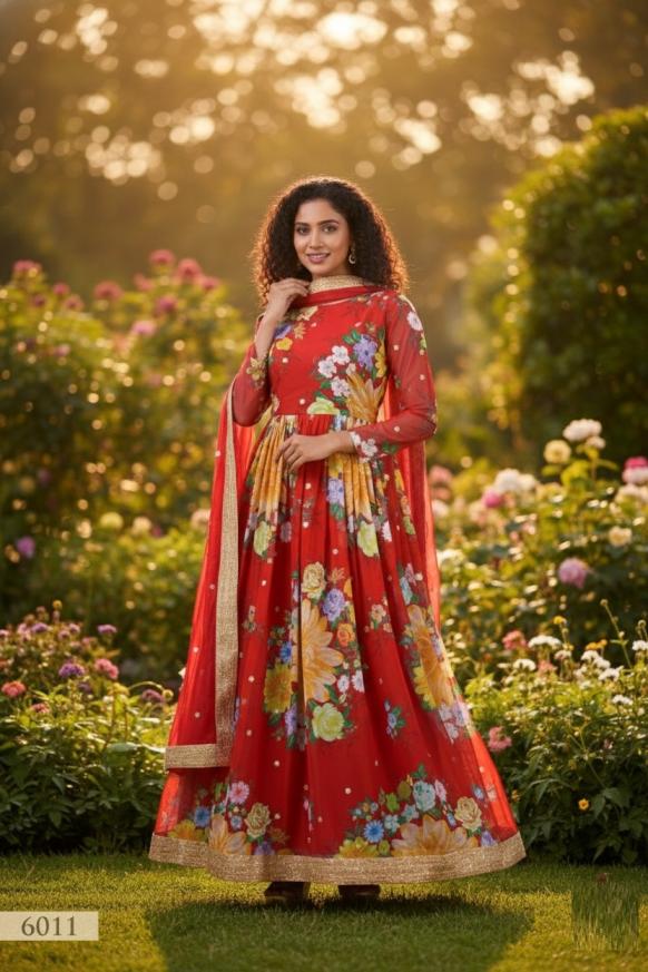 floral vol 1 by aawiya 6001 readymade fox georgette stylish gown 