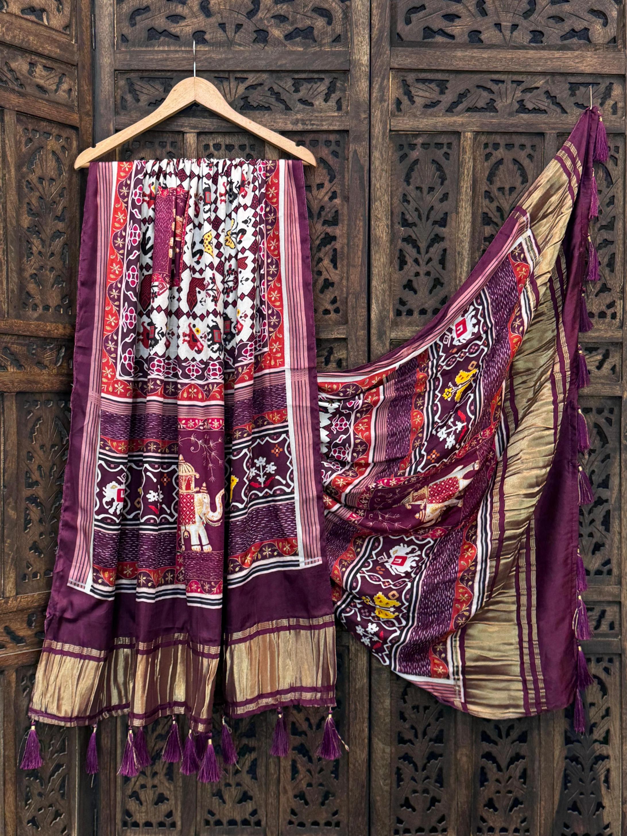 grtn5103 traditional pure gaji silk dupatta for girls 