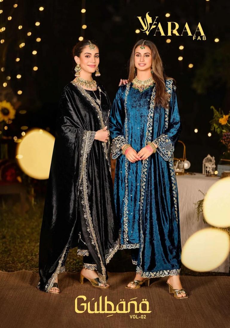 gulbana vol 2 by varaa fab readymade viscose velvet big size suit for women 