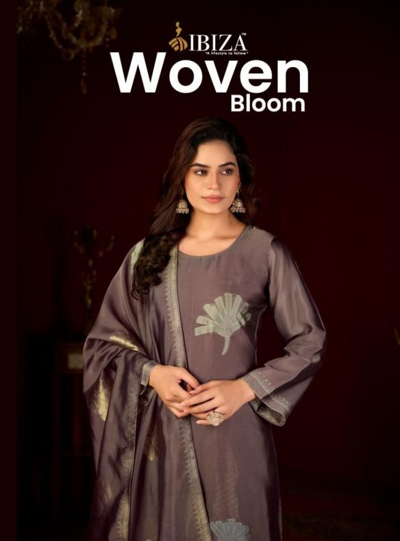 ibiza woven bloom unique banglory silk jacquard 3pcs dress