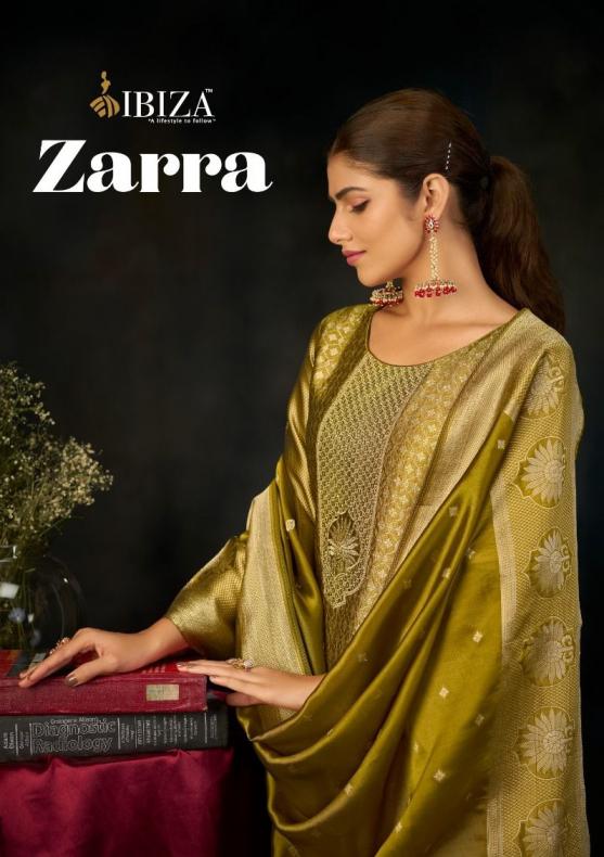 ibiza zarra banglory silk jacquard gorgeous look unstitch suits 