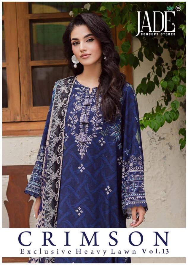 jade crimson exclusive heavy lawn vol 13 lawn modern pakistani dress materials 