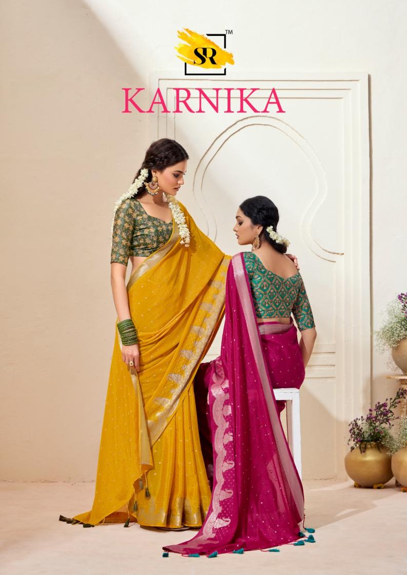 karnika sr chinon jacquard best wholesale rates saree