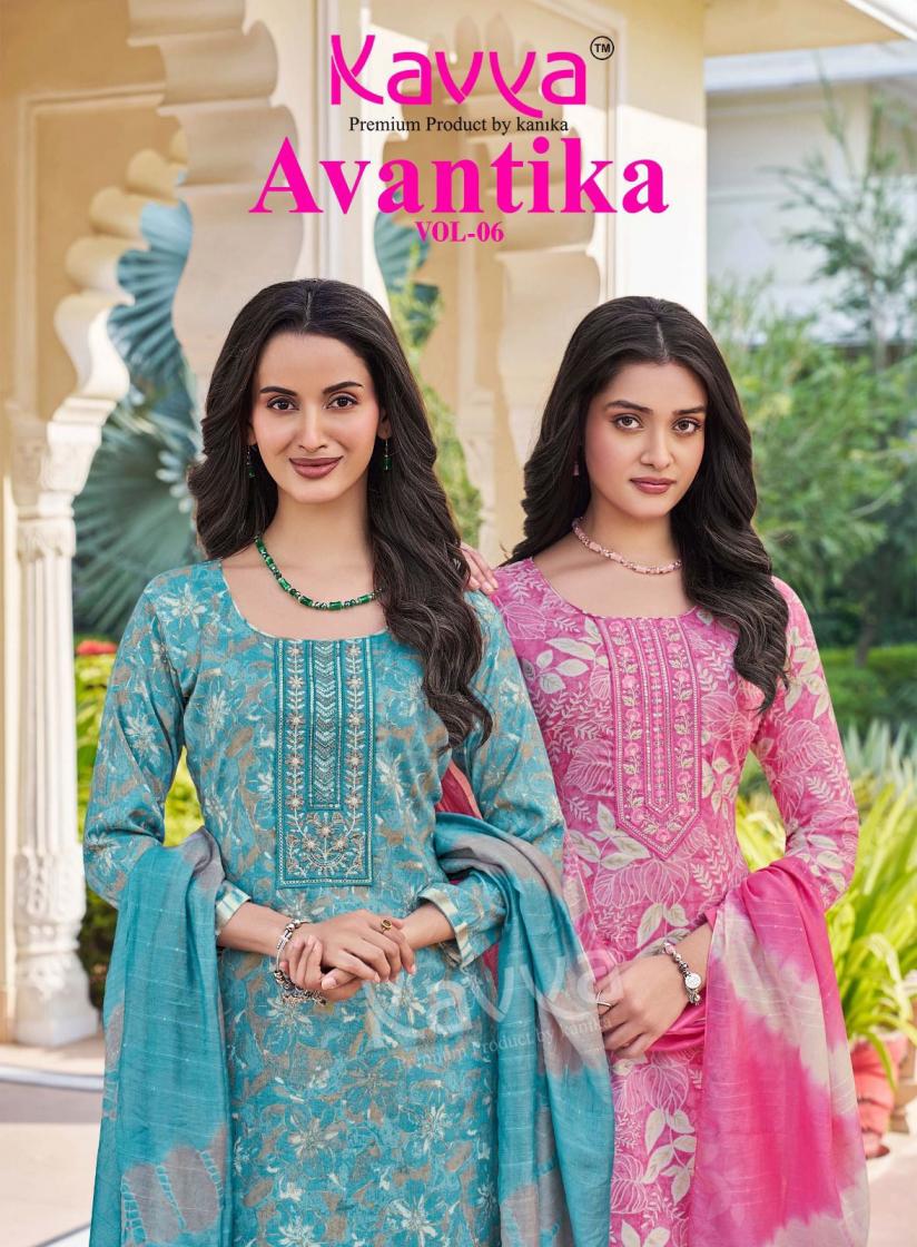 kavya avantika vol 6 capsule foil print readymade salwar kameez