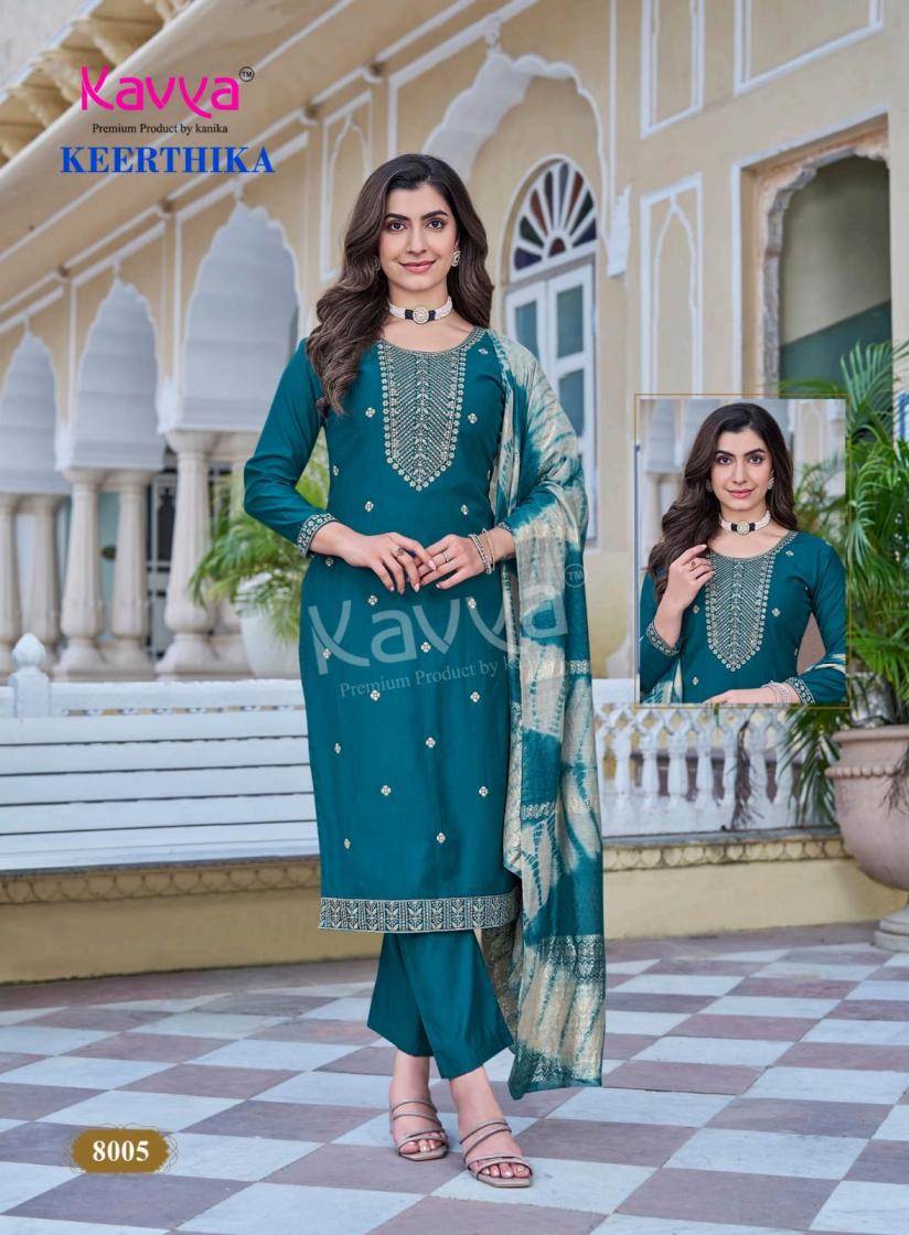 kavya keerthika vol 8 viscose vetican full stitch classic suit for womens 