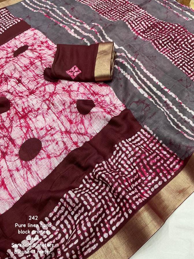 kc 241 yashoda linen zari pattu woven border fancy sarees 