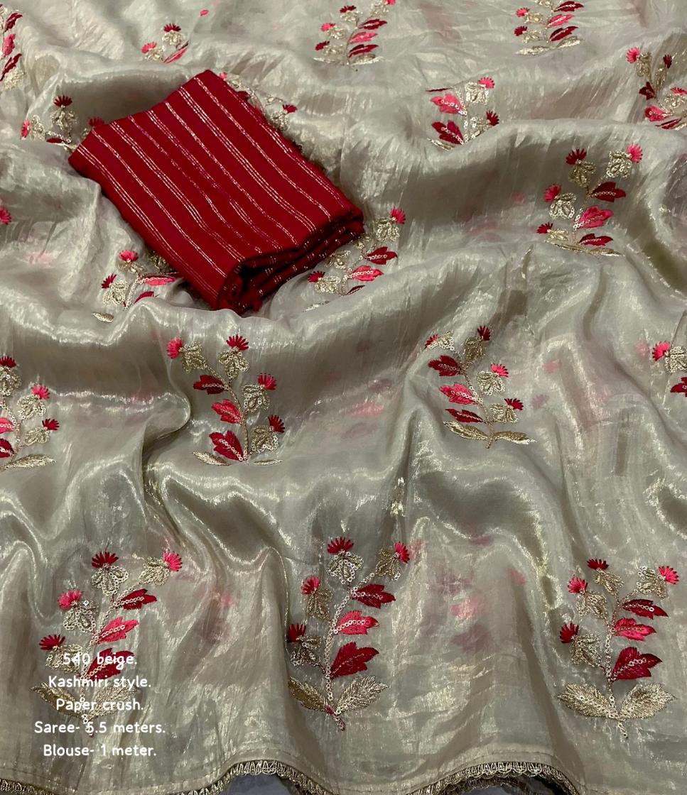 kc 540 attractive kashmiri crush saree wholesaler 