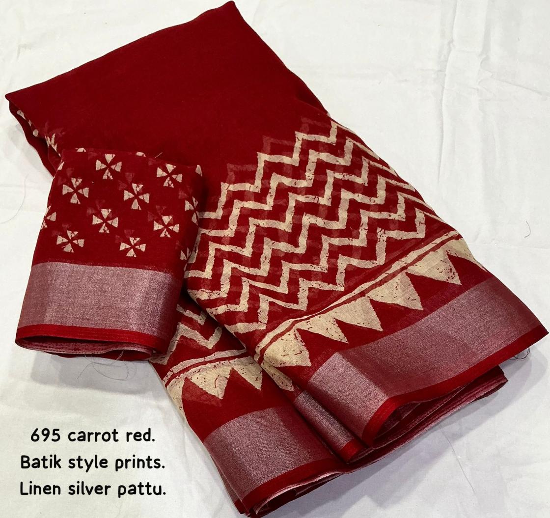 kc 695 mogra linen zari woven stylish saree online 