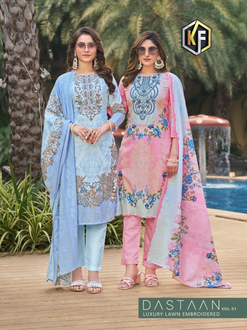 keval fab dastaan natural lawn unique pakistani unstitch suits 