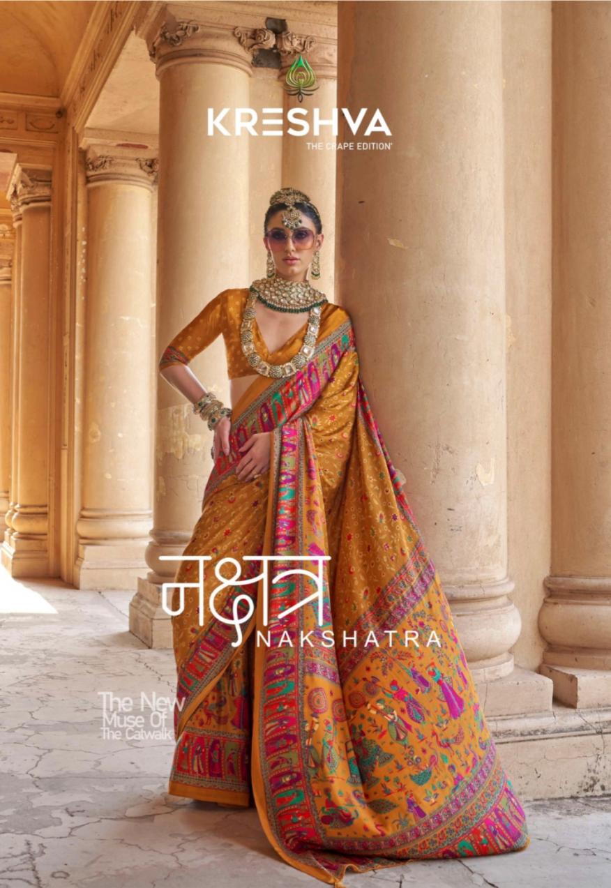 kreshva nakshatra 987-992 crape silk traditional sarees perfect for festivals