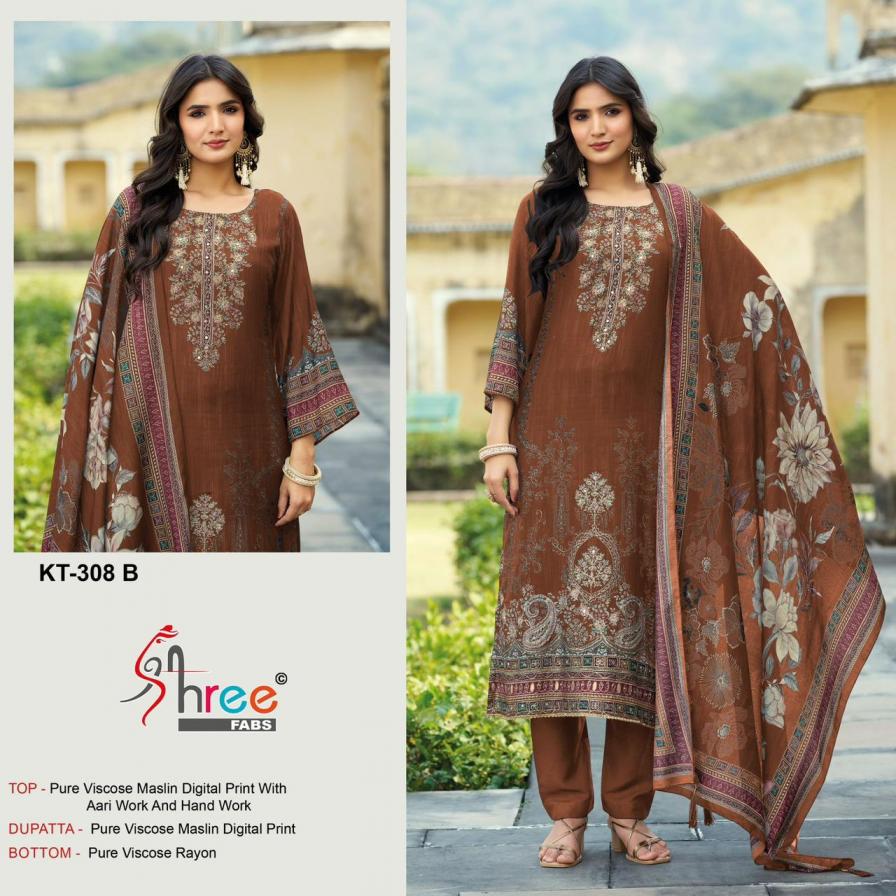 kt 308 by shree fabs viscose muslin pakistani suits online shopping