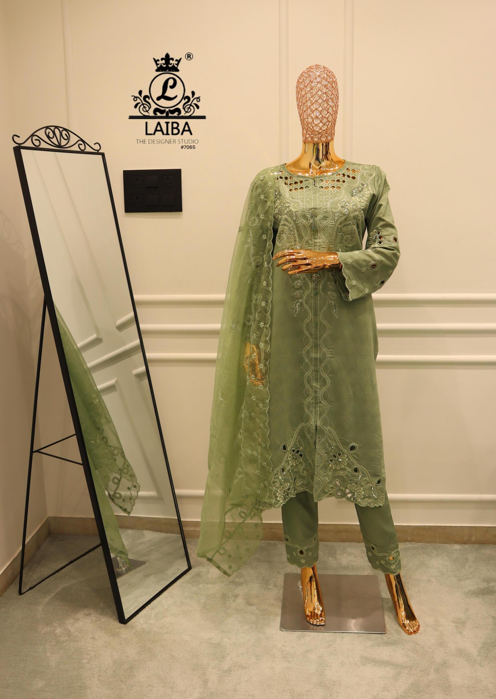 laiba designer 7065 viscose fully stitch combo pakistani dress 