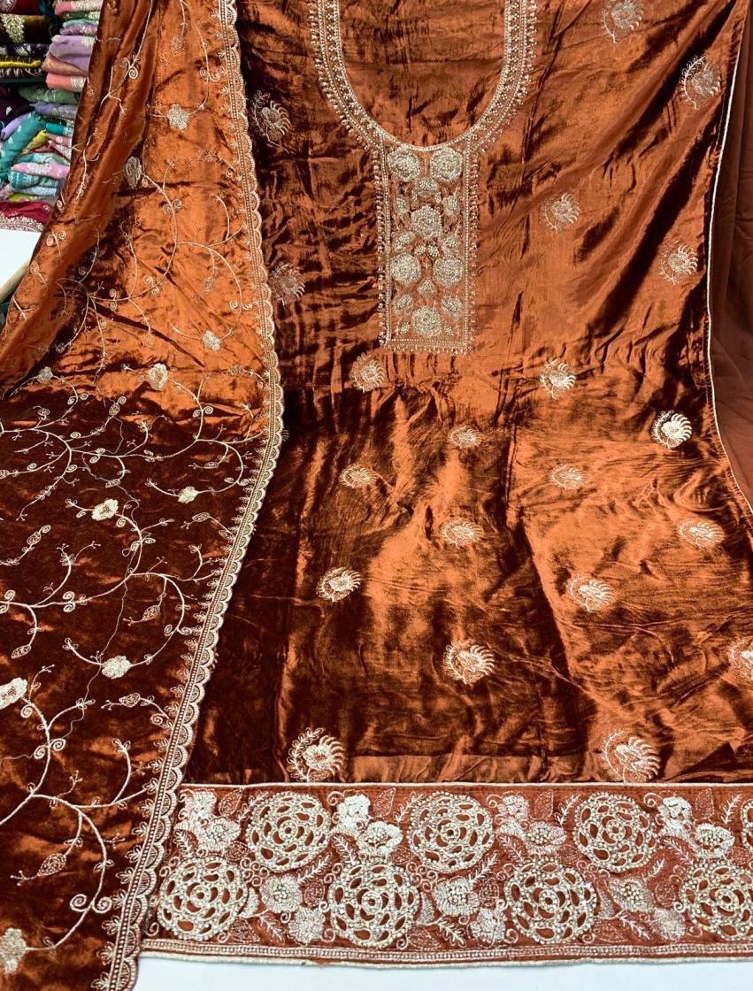 malini winter special viscose makhmal velvet dress materials 