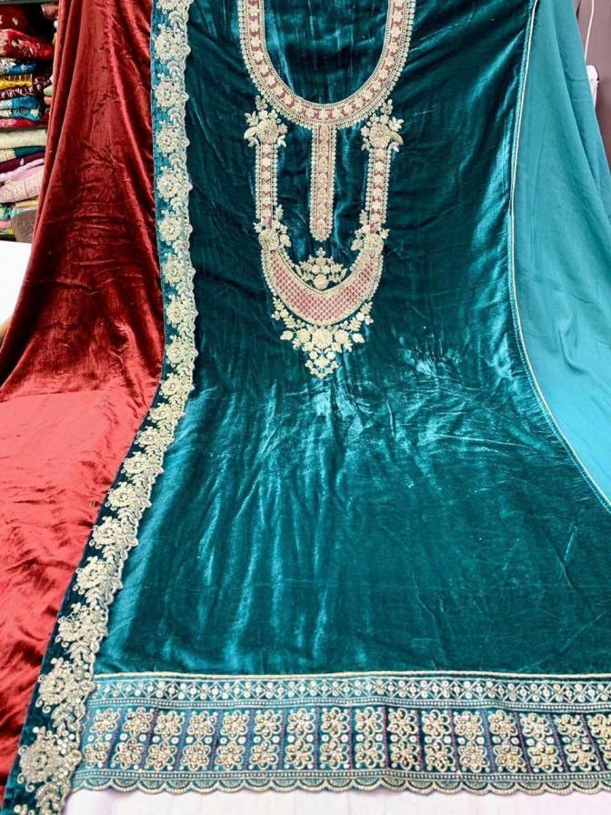 mamta viscose makhmal velvet classic winter 3pcs dress