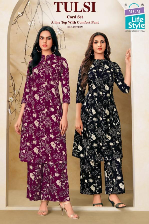mcm lifestyle tulsi aline princess cut kurti and pant set fullstitch collection
