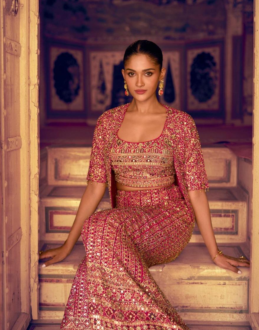 mehfil nx by sayuri designer exclusive georgette readymade plazzo style western dress