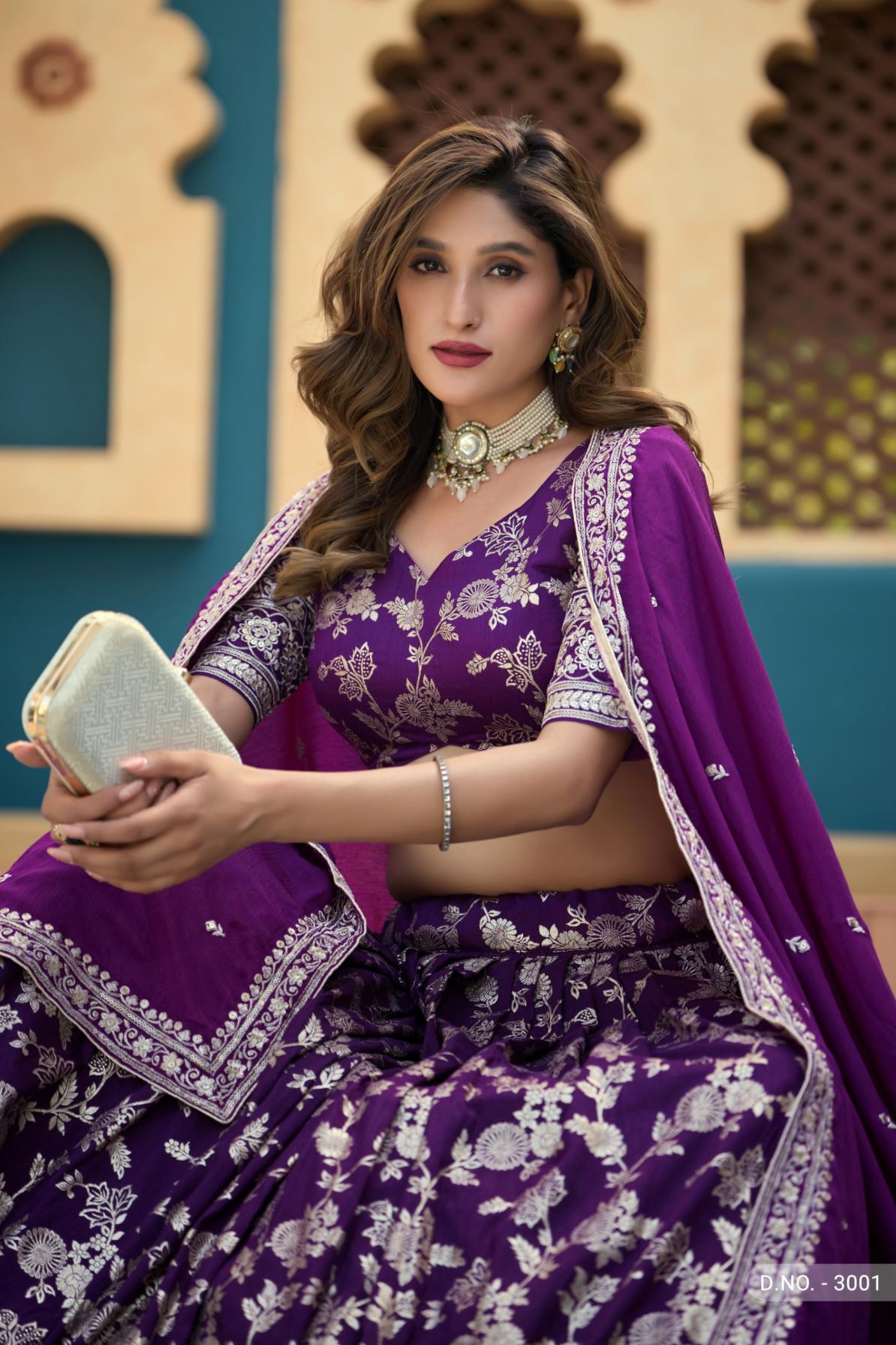 mehvish vol 30 by mehvish dola silk jacquard engagement lehenga for bride