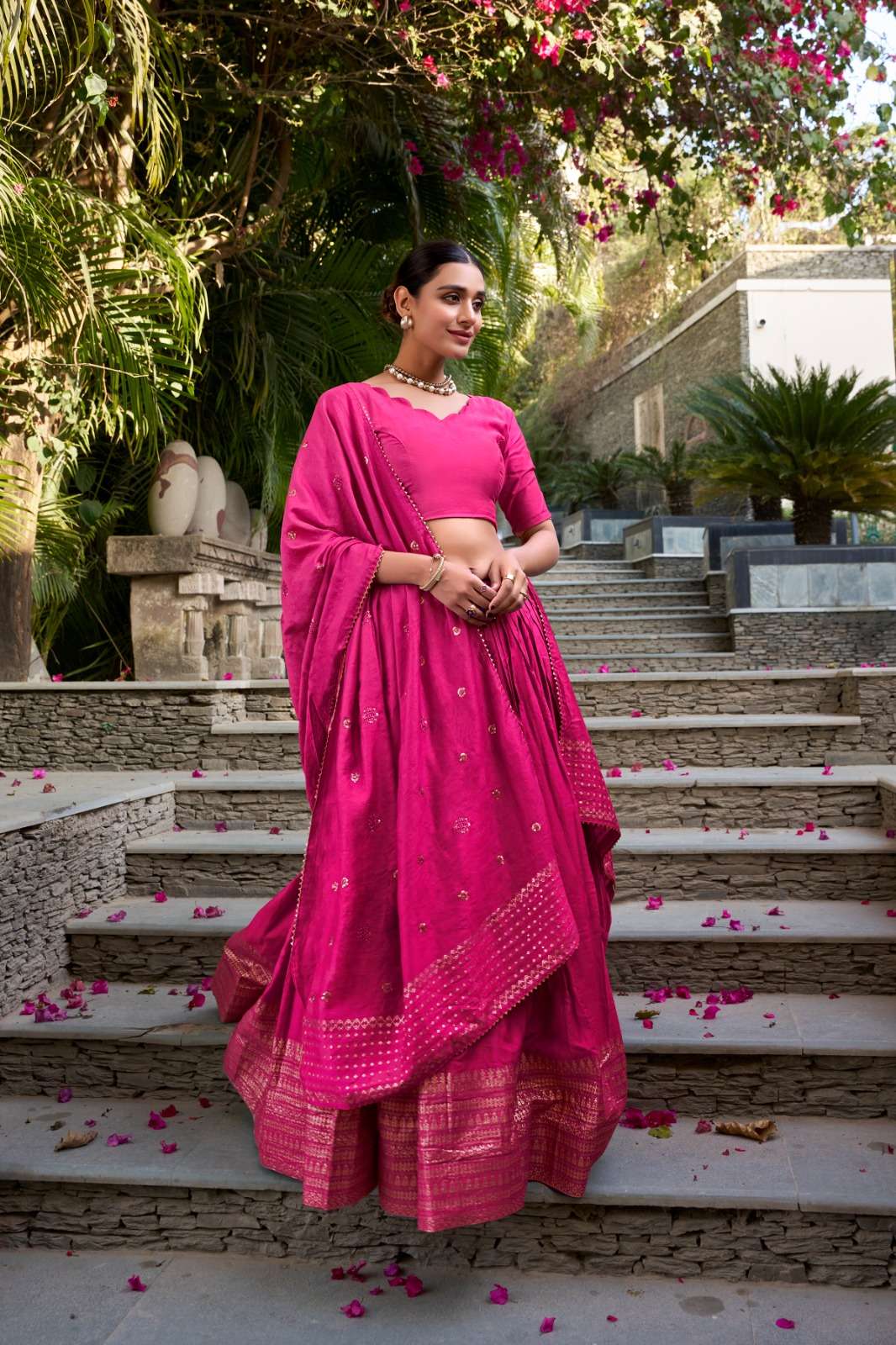 pr lnb1906 chanderi fancy chanderi plain stitch lehenga unstitch blouse