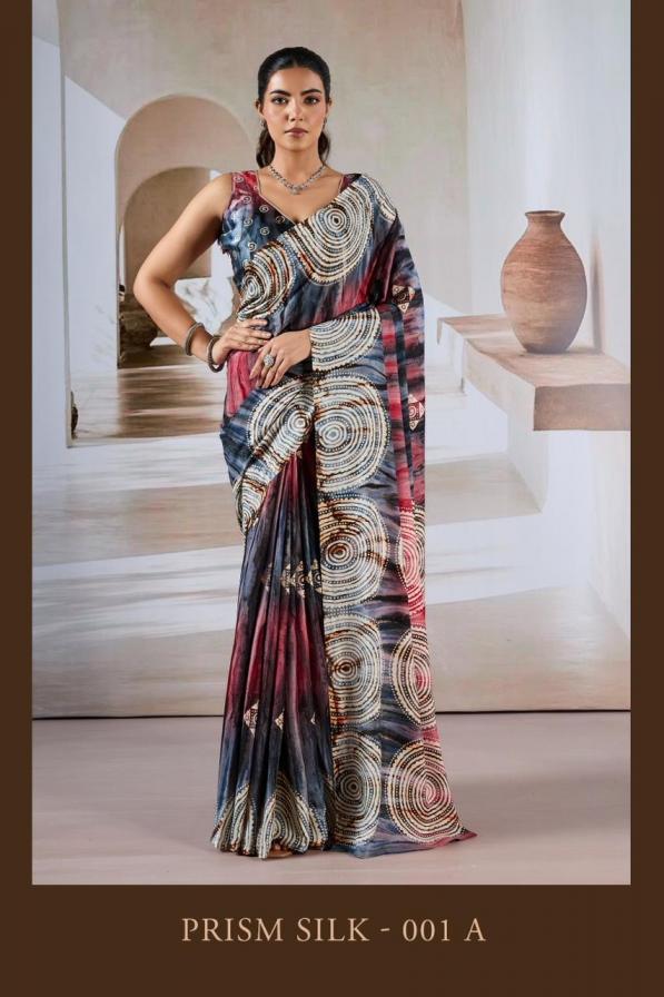 rajtex prism silk 001a-001f modal satin ajrakh printed sarees online 